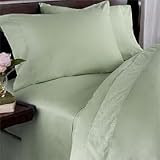600-THREAD-COUNT OLYMPIC QUEEN SHEET SET 600TC EGYPTIAN COTTON SHEET SET 600 TC - SAGE SOLID