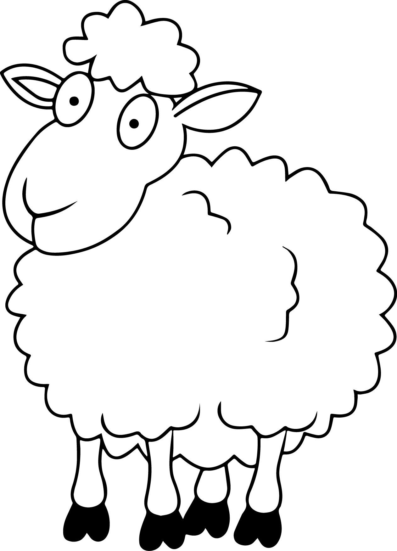 Download Sheep Outline Coloring Page - Coloring Home