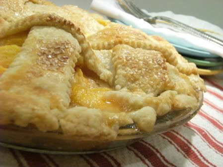 peach pie baked