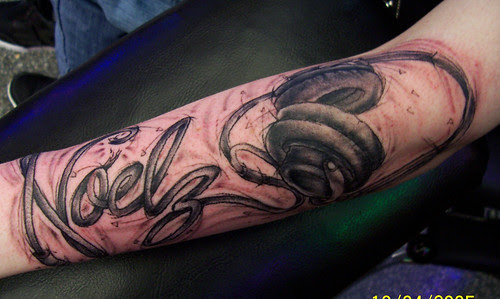 PIMP D.J. by Professional Tattoos by Alex Higgins aka Spiderleg