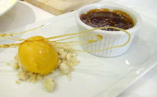 Pistachio Creme Brulee, Apricot Sorbet
