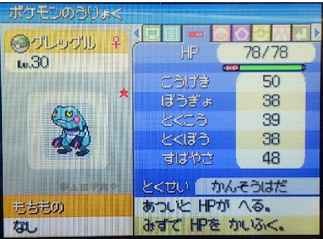 ポケモンの宝石箱やぁ メロボ乱数 ノモセ大湿原 陽気乾燥肌グレッグル