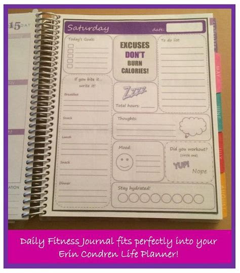 fitness dashboard mini fitness planner motivational