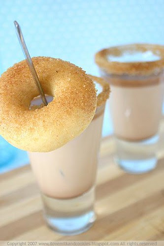 Baked Nutmeg Cinnamon Donut and Hot Cocoa