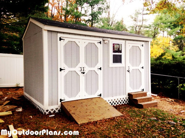 DIY Backyard Storage Shed with Ramp and Steps 
