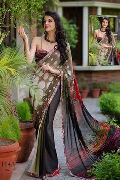 Multi Colour  Tamnna  Printed Saree The Richness of work done all over the saree  ensures that it should never fail to be the perfect eye magnet