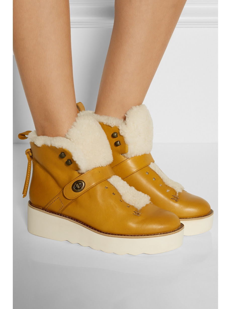 COACH Urban Hiker shearling-trimmed leather boots