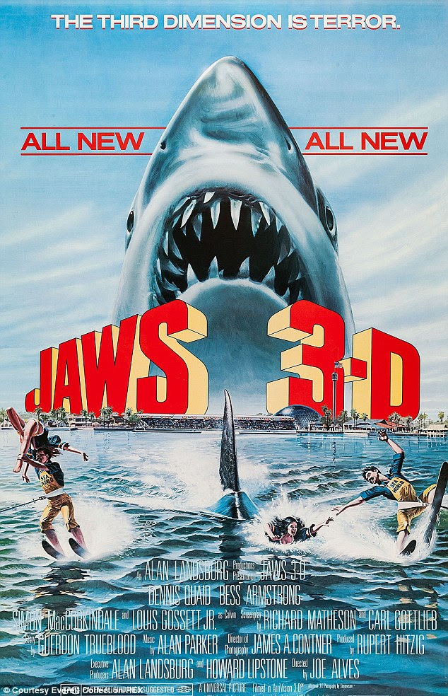 Spot on: 3D movies (such as the film's prediction of a Jaws 19) have also become a reality along with holograms