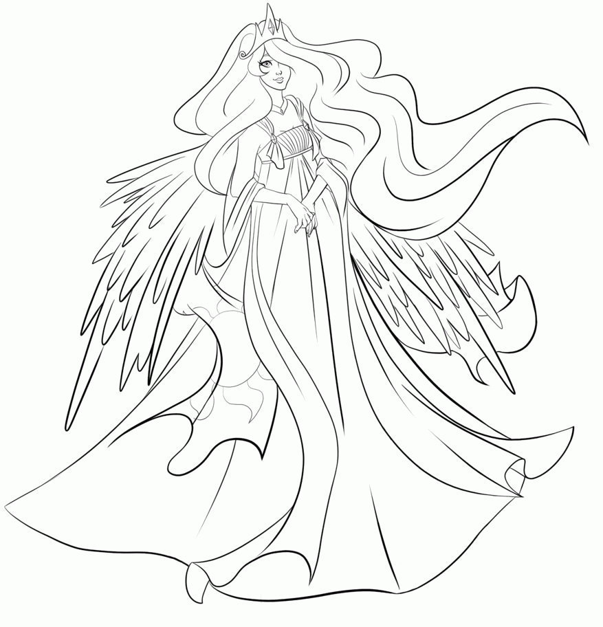Princess Celestia Coloring Page - Coloring Home