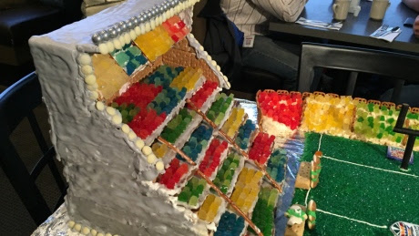 Mosaic Stadium gingerbread house