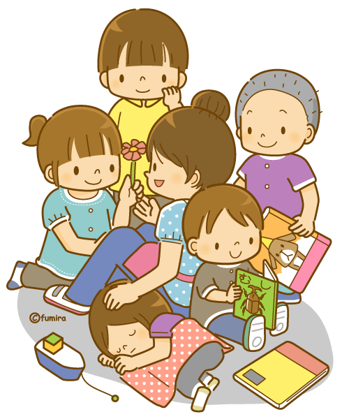 保育士さんと子どもたち（ソフト）

