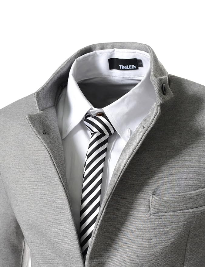 TheLees (DJK8) Mens Single Breasted Slim Fit Stretchy Jacket Gray ...