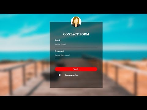 Transparent HTML Login Form with Blur Background 