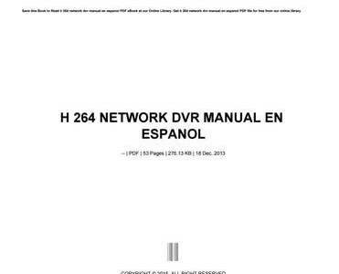 Reading Pdf h 264 network dvr manual en espanol Google eBookstore PDF