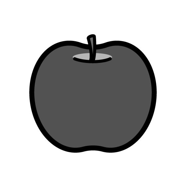 モノクロでかわいいりんごの無料イラスト 商用フリー オイデ43
