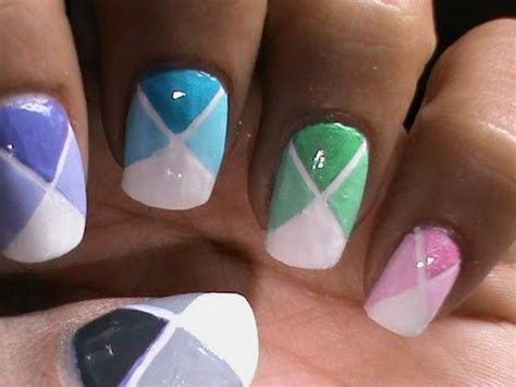 color blocking nail design  long short nails youtube