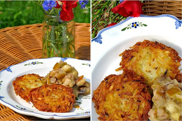 German Potato Pancakes with Chunky Apple Sauce