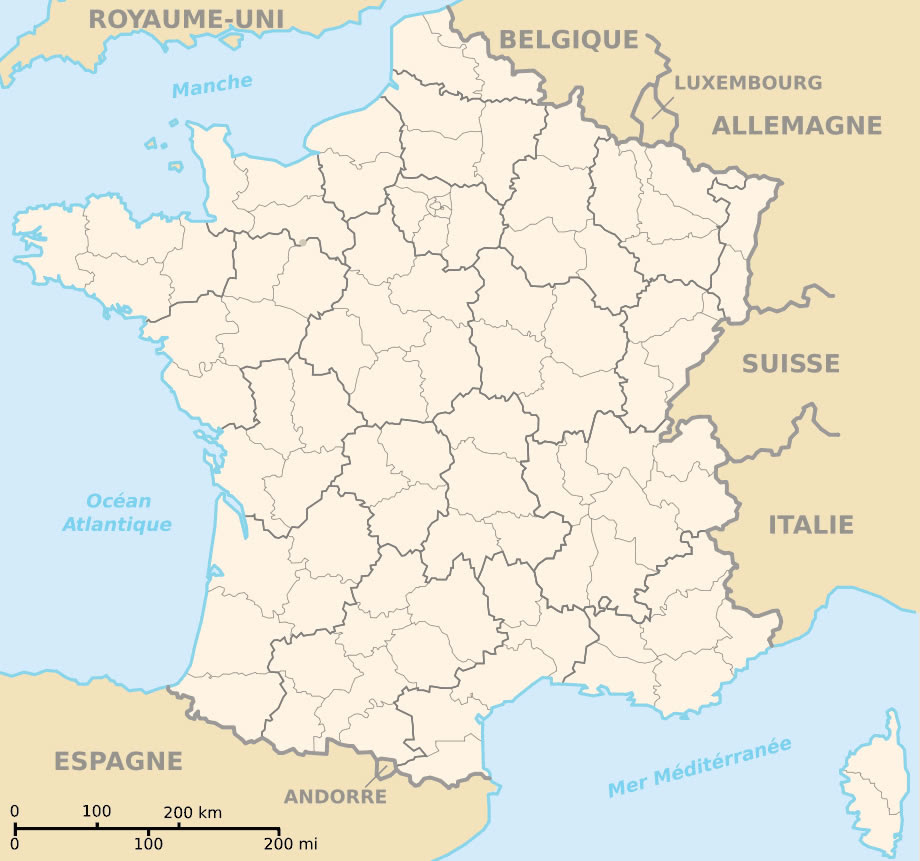 Carte De France Vierge Couleur Carte Vierge De France En Couleur