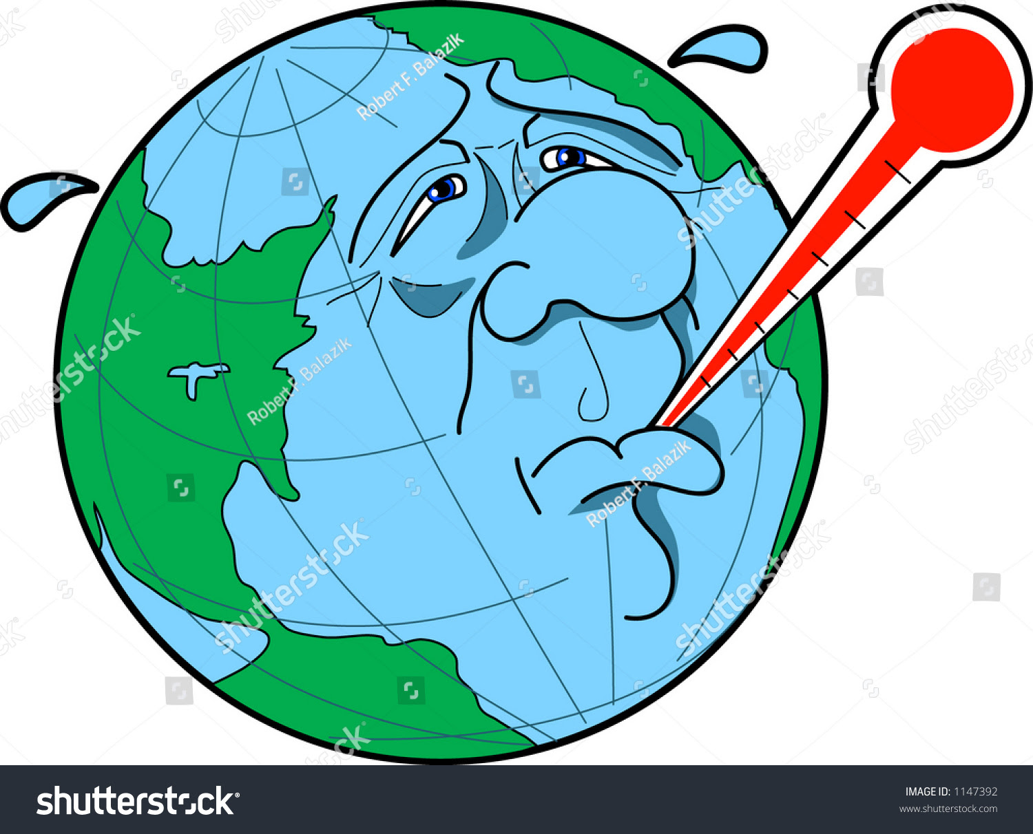 Cartoon Concept Depicting Global Warming Stock Vector ...