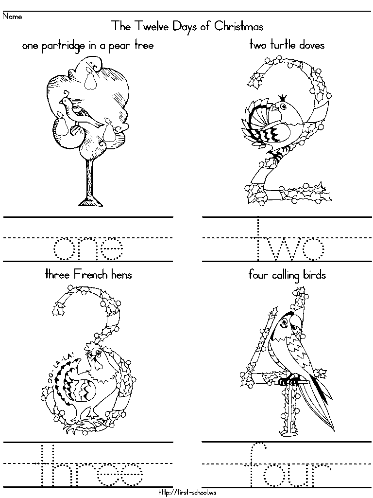 Free Twelve Days Of Christmas Coloring Pages - Coloring Home