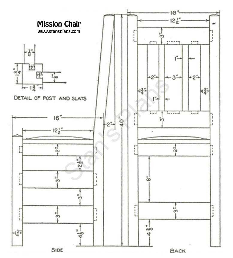 Printable Plans for a Mission Chair