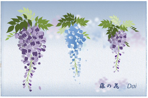 藤の花 Officeで描画