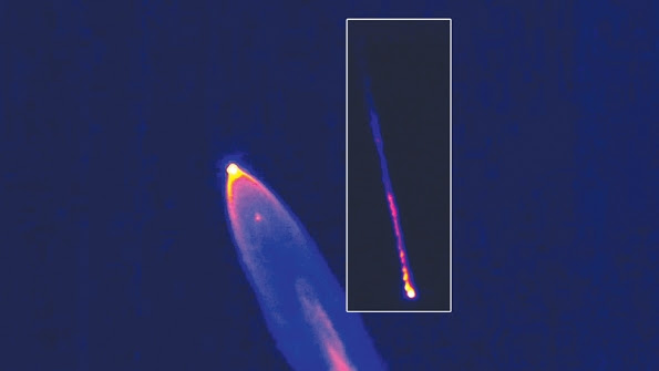 Thermal imagery of Falcon 9 rocket. Image Credit: NASA/Scifli Team/Applied Physics Laboratory Images 