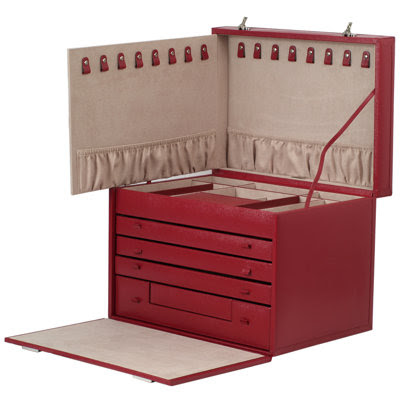 Wolf Designs Queen's Court Extra Large Jewelry Armoire - Crimson