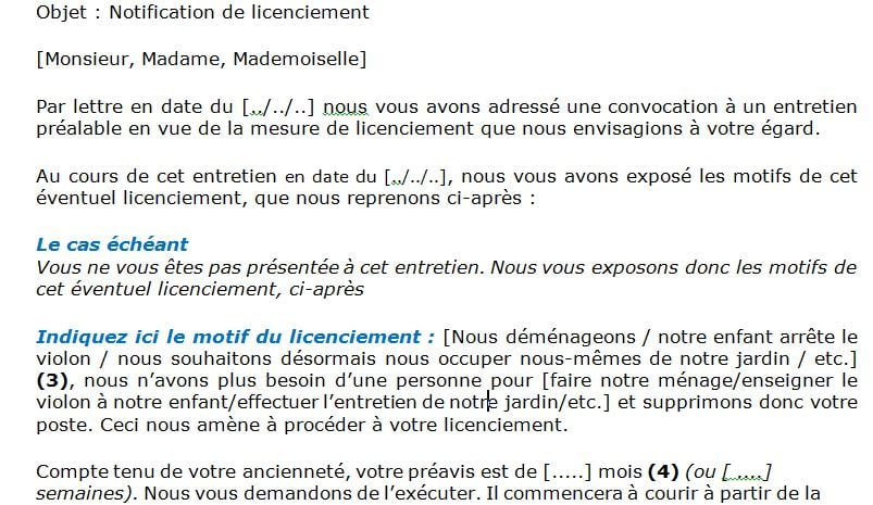 Licenciement cesu