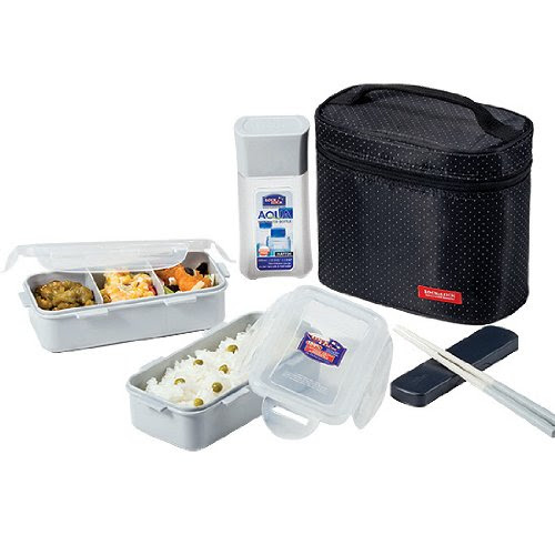 Lock&Lock Lunch Box Set with Black Bag and Water Bottle