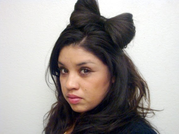lady gaga hair bow. Brunette Lady Gaga Hair Bow