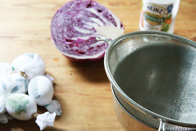 dyeing eggs with red cabbage