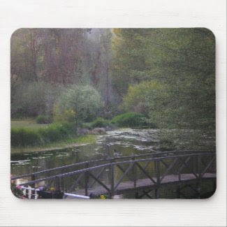 The bridge in the meadow mousepad