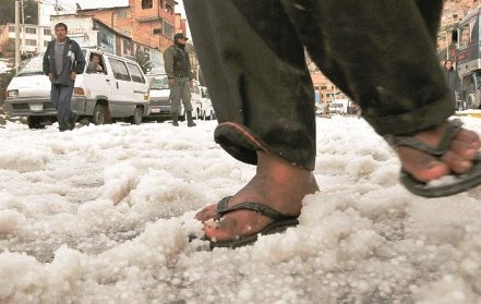 Granizada en La Paz