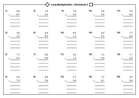  long multiplication worksheet 2 worksheet for 4th 5th grade lesson
