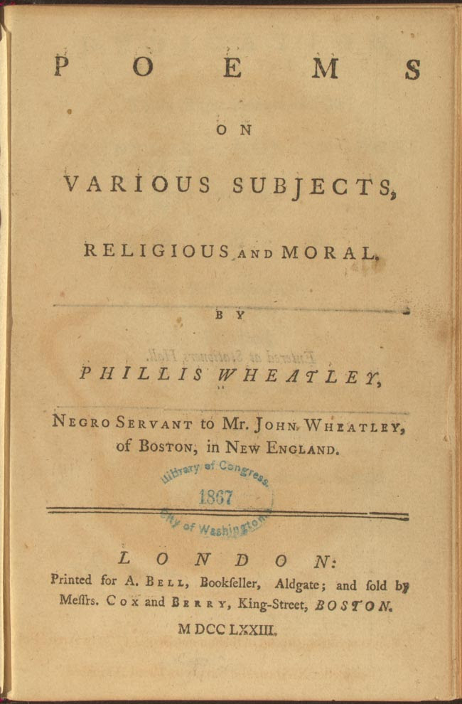 Phillis Wheatley Poems on