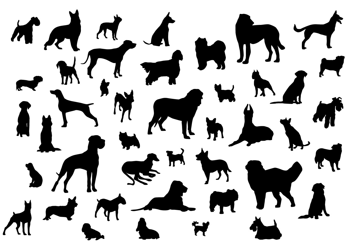 Download Dog Silhouettes - Download Free Vector Art, Stock Graphics ...