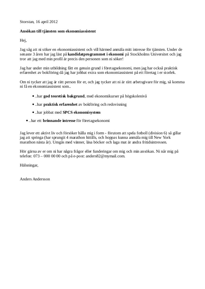 Exempel på personliga brev PersonligaBrev.se