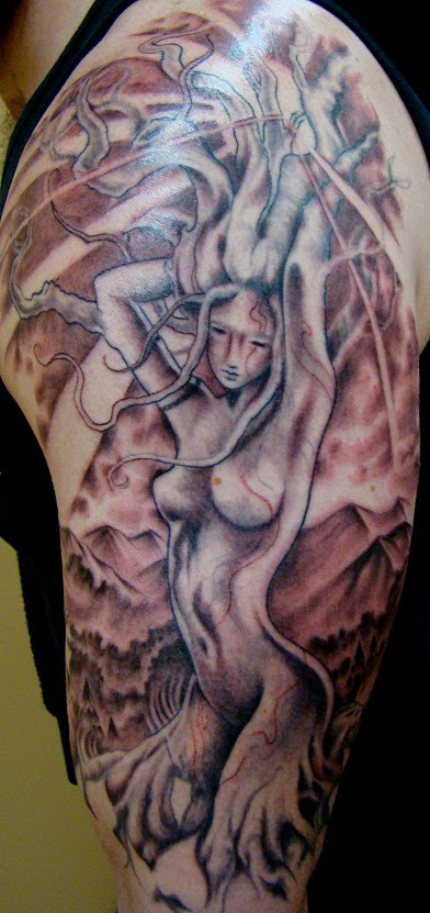 woman with tattoo