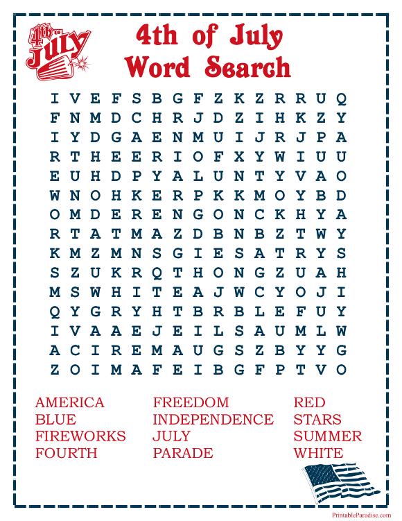 Sixteen 4th of July Word Search Puzzles | Kitty Baby Love