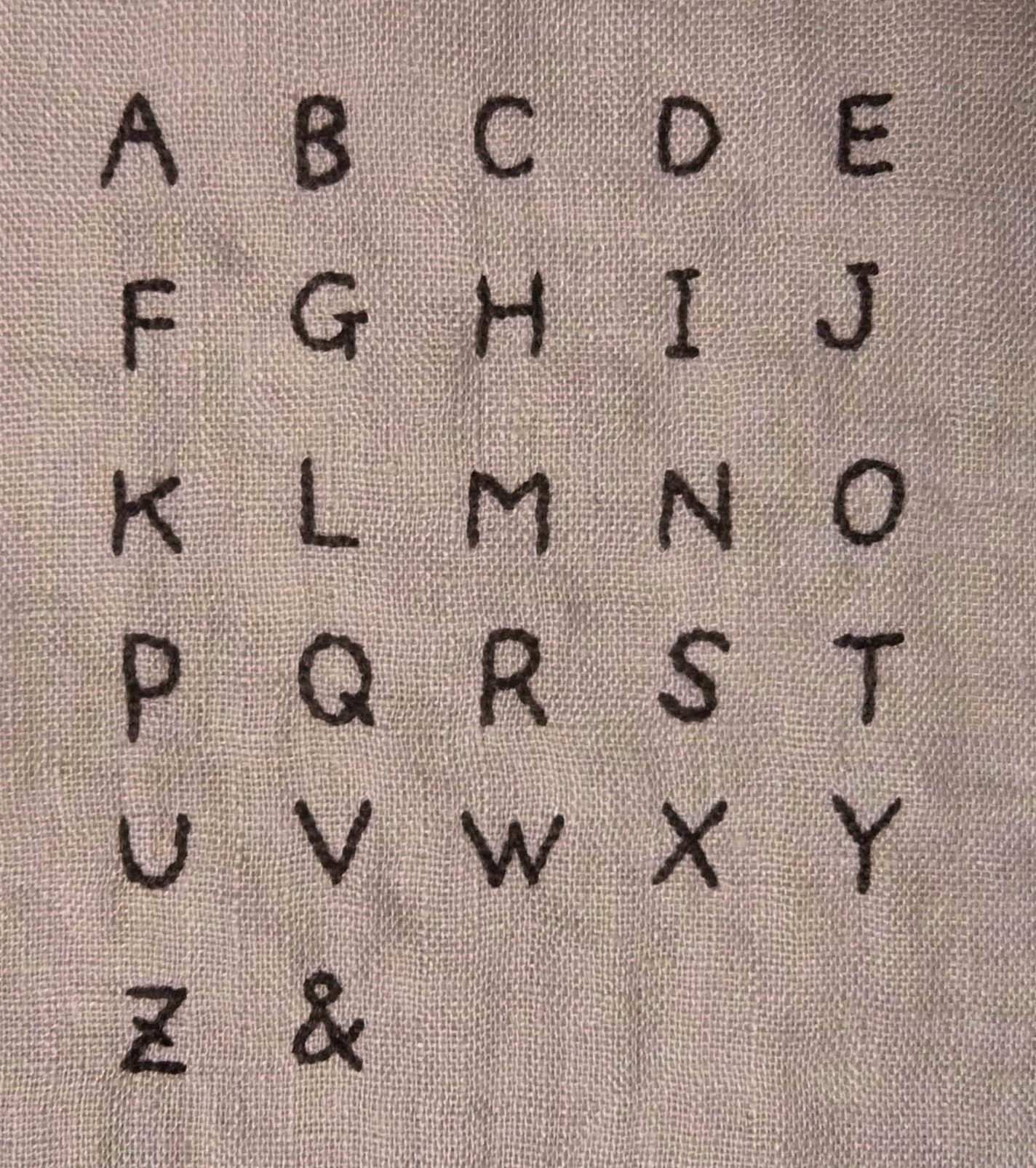 天然素材の仕立屋日記 お名前の文字刺繍サンプルできました
