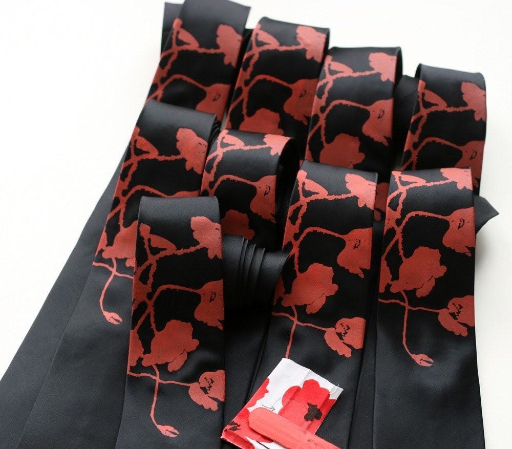 6 silk groomsmen neckties, wedding bulk discount