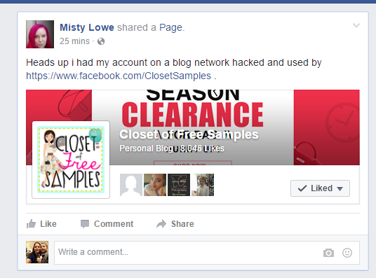 WARNING! False Information about Closet of Free Samples is being Spread by Misty Lowe 