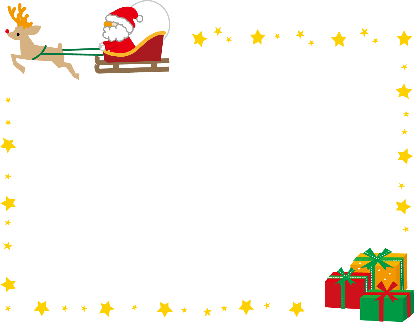 飾り枠 ライン 無料イラスト素材 クリスマス