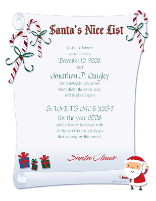 "Nice List Certificate" | Christmas Printable Card | Blue ...