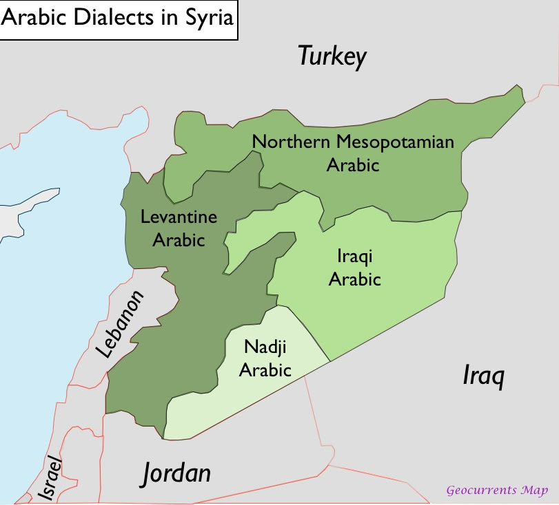 map of syria and iraq. As the language map shows,