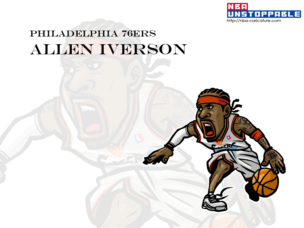 Nbaイラスト バスケイラスト アンストッパブル Nba Illustration Nba Caricature Unstoppable Allen Iverson アレン アイバーソン