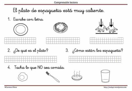 comprensión lectora de frases cortas 2