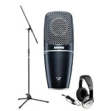 Shure PG27-USB Cardioid Condenser USB Microphone Bundle with Boom Mic Stand and Headphones