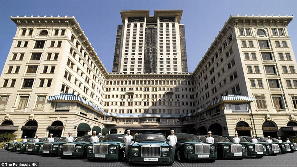 Hong Kong's Peninsula Hotel has a fleet of customised Rolls Royce Phantoms in their signature green hue